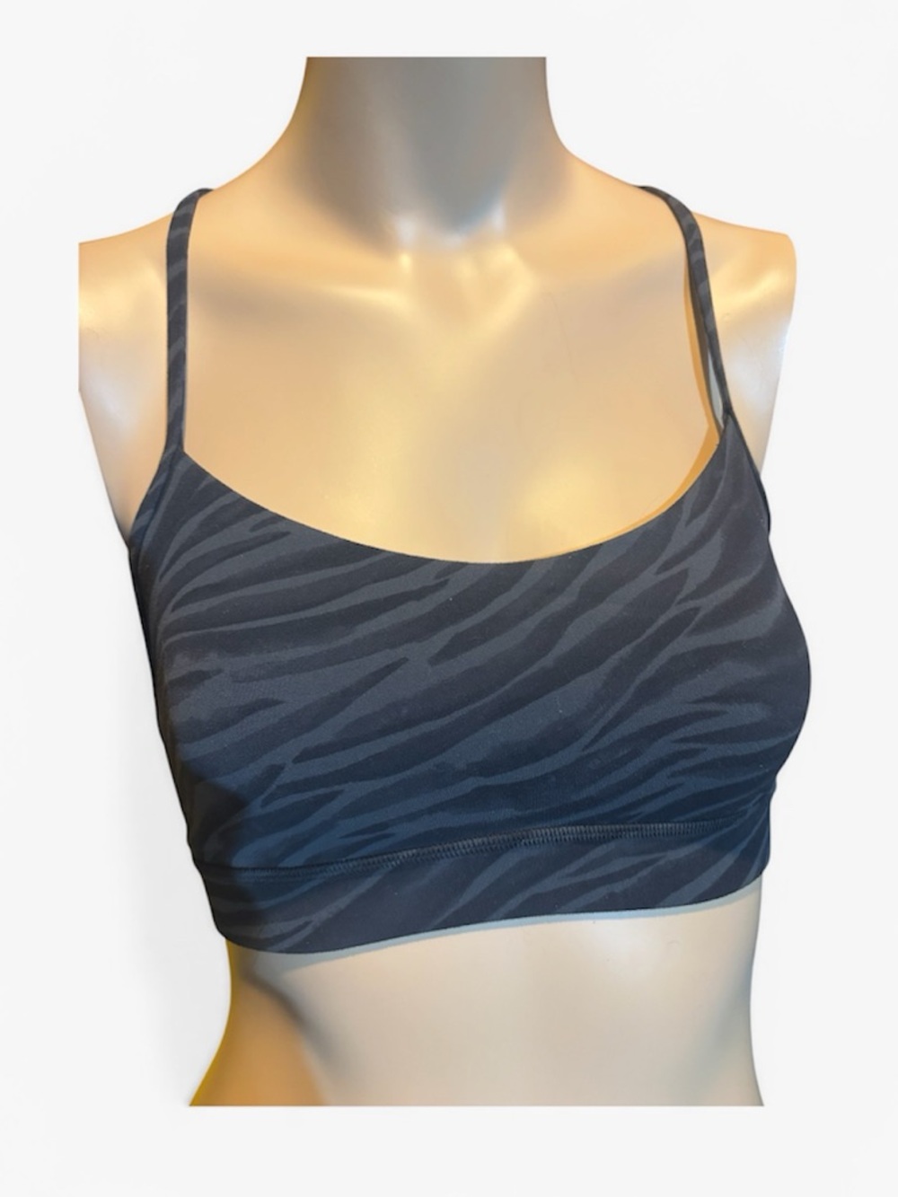 Lululemon power Y like newDark Gray Zebra-Print Bralette - Women sports bra